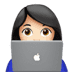 👩🏻‍💻 woman technologist: light skin tone display on Apple